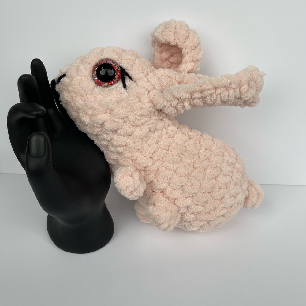 Plush Bunny Toy for Small Pets - Cream Handmade Crochet